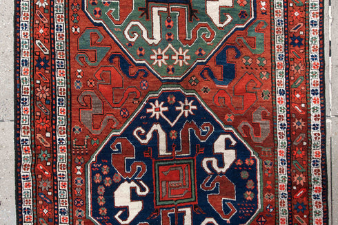 Antique Kazak Area Rug (4' x 8')